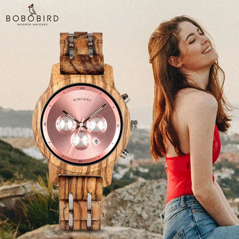 BOBO BIRD Simple Wood Women Watches reloj mujer Miyota Quartz Movement Ladies Clock Custom Wristwatch Great Gift with Wooden Box