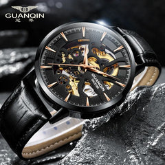 relogio masculino GUANQIN Mens Watches Top Brand Luxury Sport Quartz Watch Men Business Stainless Steel Waterproof Wristwatch