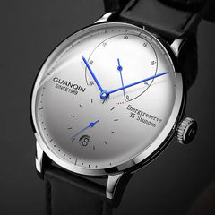 GUANQIN Mens Watches Top Brand Luxury Automatic Date Men Casual Fashion Clock Waterproof Genuine Leather Mechanical Wrist Watch