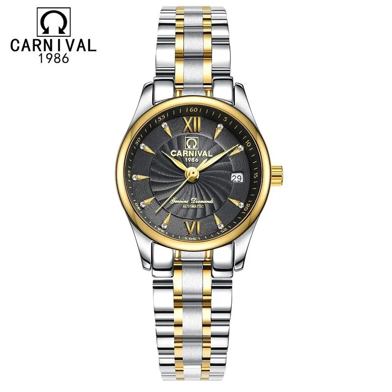 Gifts for women Original brand CARNIVAL Fashion automatic watch women High end women watches with Calendar sapphire Waterproof