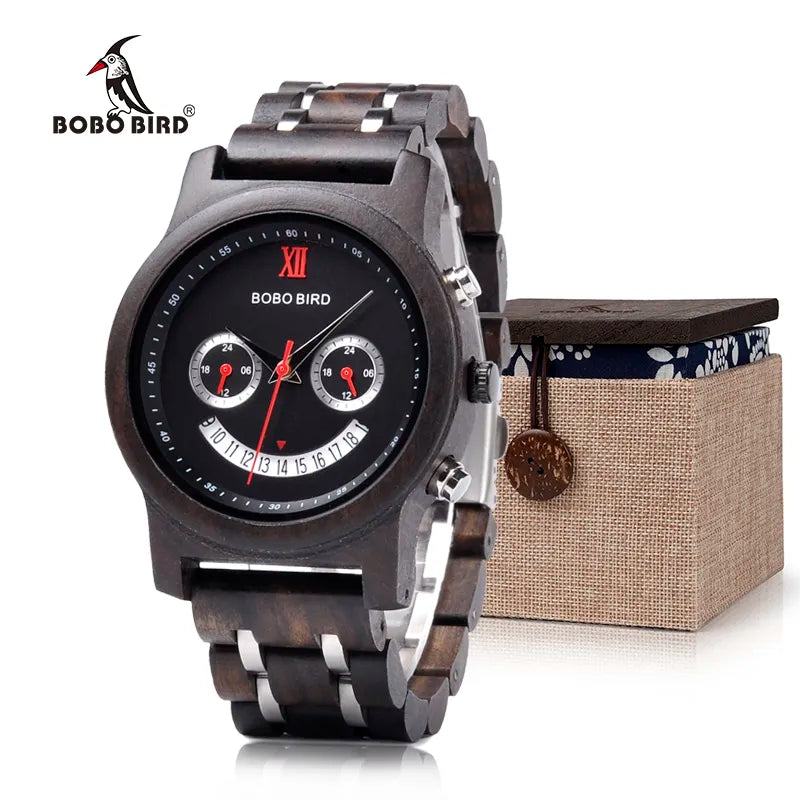 BOBO BIRD Newest Smile Face Design Wood Men Women Watches Chronograph Date Quartz Wristwatch Luxury Versatile Timepieces