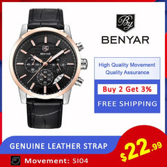 Reloj Hombre BENYAR Fashion Chronograph Sport Mens Watches Top Brand Luxury Business Quartz Watch Clock Relogio Masculino