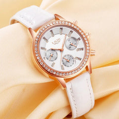 Relogio Feminino Women Watches LIGE Luxury Brand Girl Quartz Watch Casual Leather Ladies Dress Watches Women Clock Montre Femme