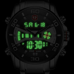 KADEMAN Fashion Sport Watch Men Quartz LCD Digital Mens Watches Top Brand Luxury Waterproof Army Military Full Steel Wristwatch